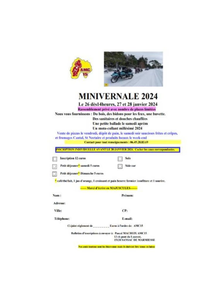 balade à l' hivernale "la minivernale" 1 AMC 15 2024